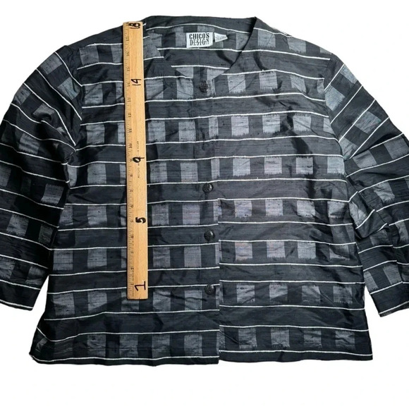 Chico’s Design 100% Silk 3/4 sleeve lightweight jacket - Picture 4 of 6